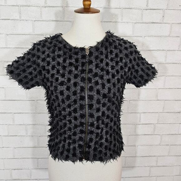 Anthro's Sleeping on Snow Black and Gray Eyelash Sweater - Picture 1 of 9